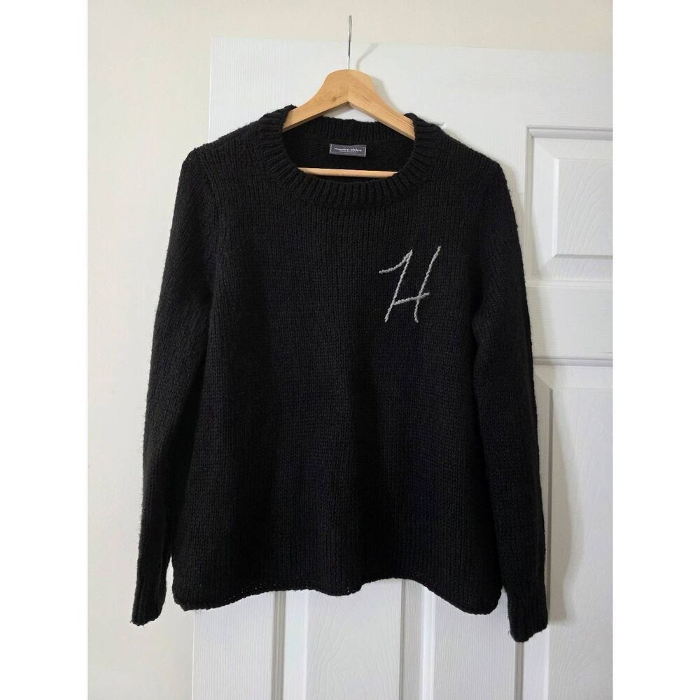 Wooden Ships H Embroidered Black Sweater X/S